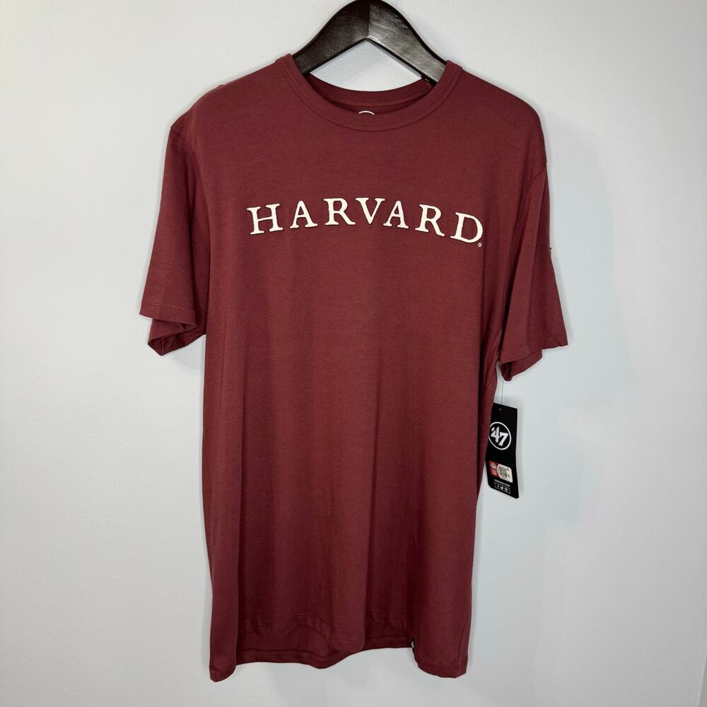 Harvard Crimson '47 Franklin Fieldhouse T-Shirt Short Sleeve Maroon L New
